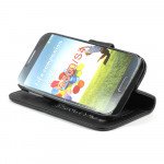 Wholesale Samsung Galaxy S4 Simple Flip Leather Wallet Case with Stand (Black)